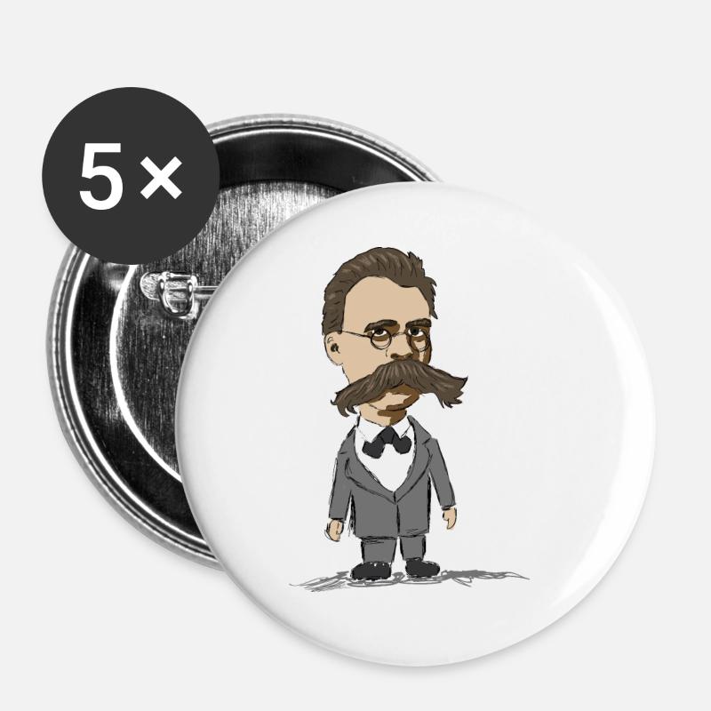 Nietzsche - Buttons large 2.2''/56 mm (5-pack) - white