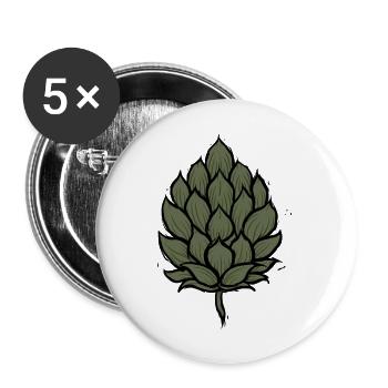 Hopfen - Buttons groß 56 mm (5er Pack) - Weiß - Vorne
