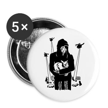 TIERVERSUCHSFREI / Frohe Ostern - Buttons groß 56 mm (5er Pack) - Weiß - Vorne