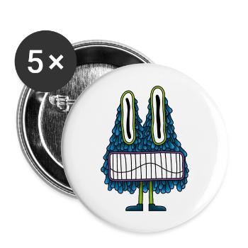 Monster 2 - Buttons groß 56 mm (5er Pack) - Weiß - Vorne