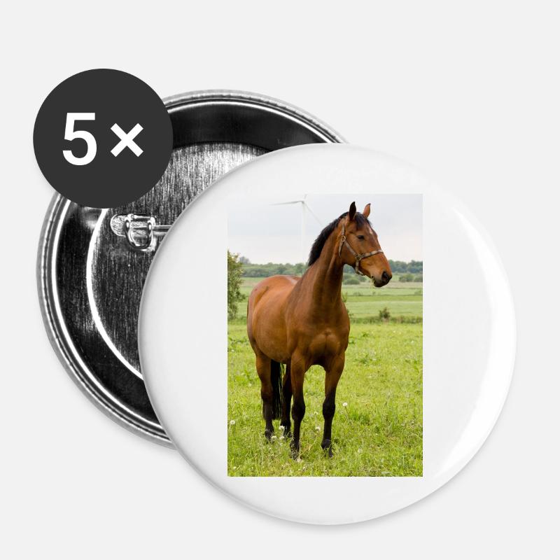 Horse. Horse. - Buttons large 2.2''/56 mm (5-pack) - white
