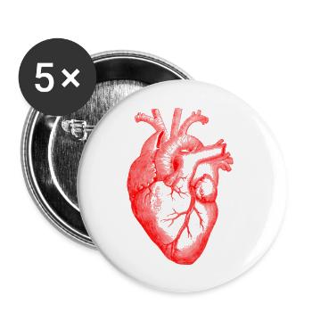 Heart Fashion Design - Buttons large 2.2''/56 mm (5-pack) - white - Front