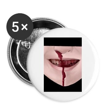 bloody nose blutige nase halloween horror - Buttons groß 56 mm (5er Pack) - Weiß - Vorne