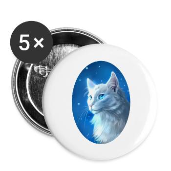 Cloudtail Cloud Tail Warrior Cats White Cat - Buttons large 2.2''/56 mm (5-pack) - white - Front