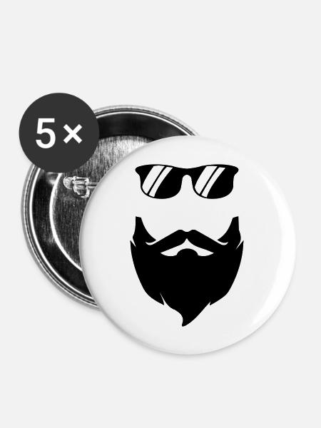 Beard Sunglasses - Buttons groß 56 mm (5er Pack) - Weiß