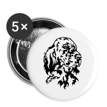 English Setter Head - Buttons large 2.2''/56 mm (5-pack) - white - Front