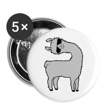 Lama looks crooked - Buttons large 2.2''/56 mm (5-pack) - white - Front