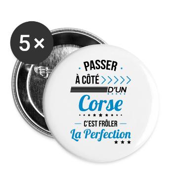 Corse - Frôler la perfection - Lot de 5 grands badges (56 mm) - blanc - Devant