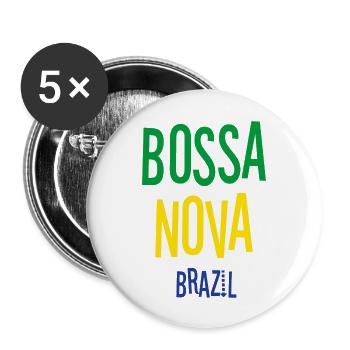 Bossa Nova Brasil Jazz Musik Vintage Typografie - Buttons groß 56 mm (5er Pack) - Weiß - Vorne