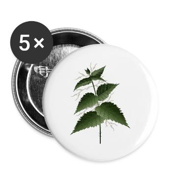 large nettle with large dark green leaves - Buttons large 2.2''/56 mm (5-pack) - white - Front