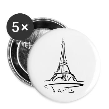 Paris Line Art - Minimalist - Buttons large 2.2''/56 mm (5-pack) - white - Front