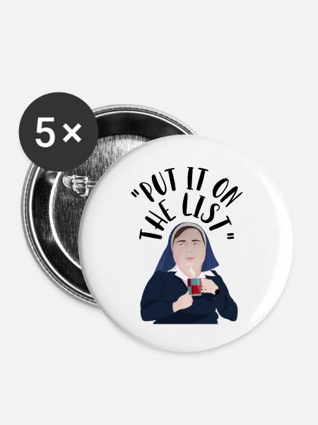 Derry Nordirland Schwester Michael - Buttons groß 56 mm (5er Pack) - Weiß