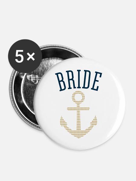 Bride Shirt | Anker - Buttons groß 56 mm (5er Pack) - Weiß