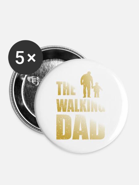 Der wandelnde Vater - Buttons groß 56 mm (5er Pack) - Weiß