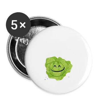 Vegetarischer Kopfsalat, Geschenk, Idee - Buttons groß 56 mm (5er Pack) - Weiß - Vorne