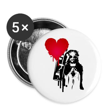 cool street art Jesus - with a lot of love - Buttons large 2.2''/56 mm (5-pack) - white - Front