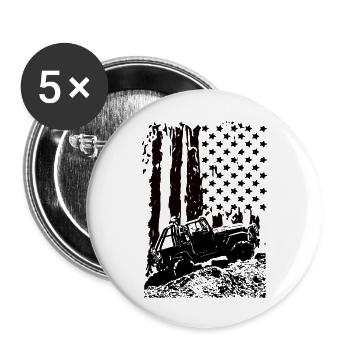 AMERICAN OFFROADER 4X4 DRAPEAU DES ÉTATS-UNIS - Lot de 5 grands badges (56 mm) - blanc - Devant