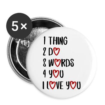 quotes love saying Valentine's Day love font - Buttons large 2.2''/56 mm (5-pack) - white - Front