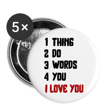 quotes love saying Valentine's Day love font - Buttons large 2.2''/56 mm (5-pack) - white - Front