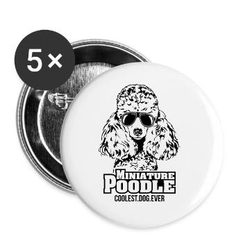 MINIATURE POODLE coolest dog ever dog saying - Buttons large 2.2''/56 mm (5-pack) - white - Front