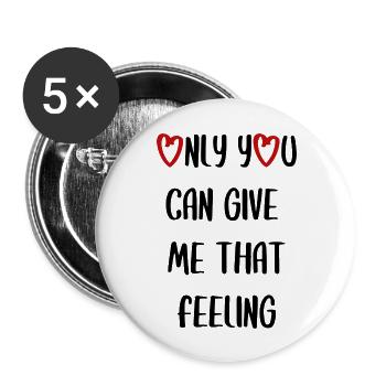 love liebe Valentinstag verliebt Englisch Spruch - Buttons groß 56 mm (5er Pack) - Weiß - Vorne