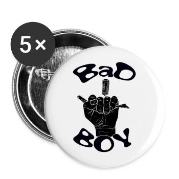 Bad boy with a black hand - Buttons large 2.2''/56 mm (5-pack) - white - Front