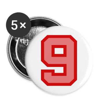 Coole Retro Retrostyle Jersey Nummer Rückennummer - Buttons groß 56 mm (5er Pack) - Weiß - Vorne