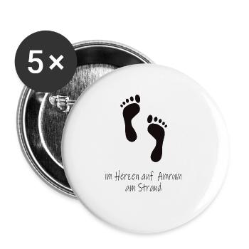 Im Herzen auf Amrum - Buttons groß 56 mm (5er Pack) - Weiß - Vorne