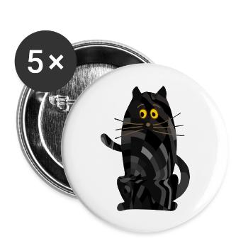 Cat - Buttons large 2.2''/56 mm (5-pack) - white - Front