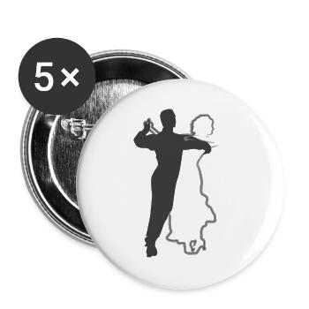 Elegant Dancing Couple Silhouettes Design - Buttons large 2.2''/56 mm (5-pack) - white - Front