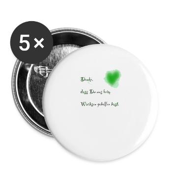 Danke, dass du uns beim Wachsen geholfen hast - Buttons groß 56 mm (5er Pack) - Weiß - Vorne