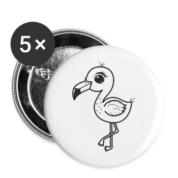 Süßer Strauß Pelikan Vogel - Buttons groß 56 mm (5er Pack) - Weiß - Vorne
