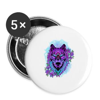 MAGIC WOLF - Buttons large 2.2''/56 mm (5-pack) - white - Front