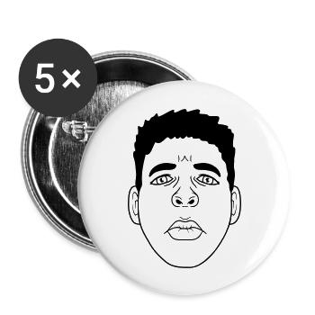 Kiss mouth sad face design - Buttons large 2.2''/56 mm (5-pack) - white - Front