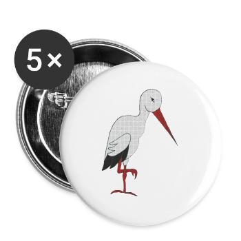 stork - Buttons large 2.2''/56 mm (5-pack) - white - Front
