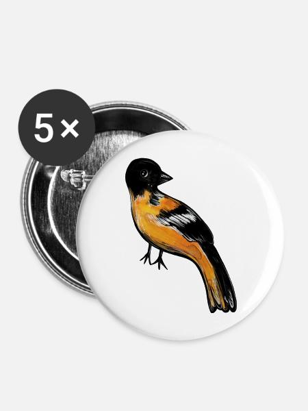 Pirol - Buttons groß 56 mm (5er Pack) - Weiß