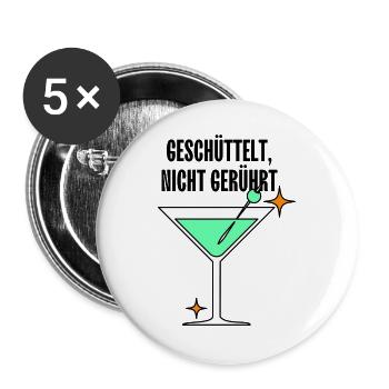 Mintmartini Neon Stil - Buttons groß 56 mm (5er Pack) - Weiß - Vorne