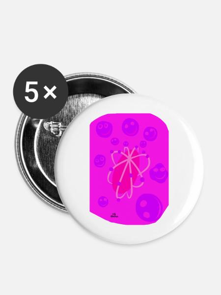 ROSA POWER - Buttons groß 56 mm (5er Pack) - Weiß