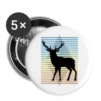 Hirsch - Buttons groß 56 mm (5er Pack) - Weiß - Vorne