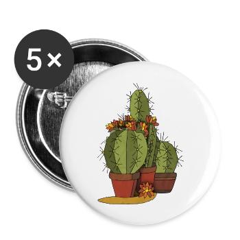 Fleur - Lot de 5 grands badges (56 mm) - blanc - Devant