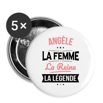 Angèle - La Femme - La Reine - La Légende - Lot de 5 grands badges (56 mm) - blanc - Devant