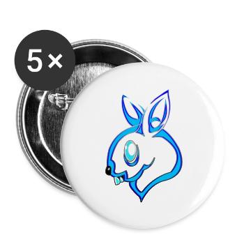 Kelinci Biru Online - Buttons large 2.2''/56 mm (5-pack) - white - Front