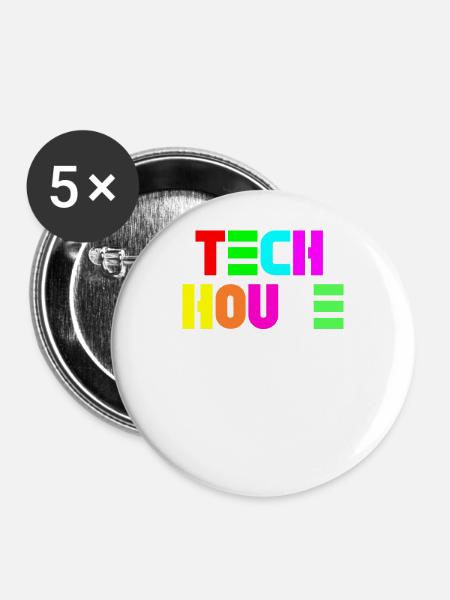 Tech-Haus - Buttons groß 56 mm (5er Pack) - Weiß