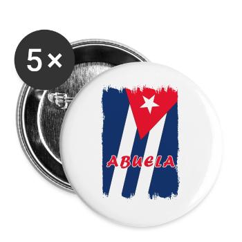Kuba Großmutter Flaggen Design - Buttons groß 56 mm (5er Pack) - Weiß - Vorne