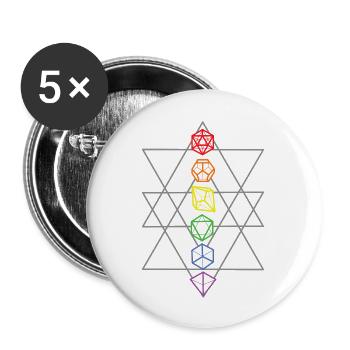 Rainbow Shapes - Buttons groß 56 mm (5er Pack) - Weiß - Vorne