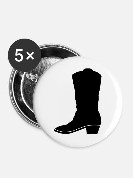 Cowboy-Westernstiefel - Buttons groß 56 mm (5er Pack) - Weiß
