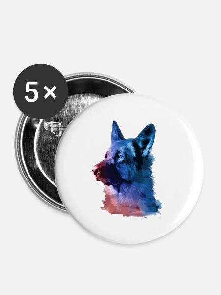 deutscher schäferhund,schäferhund,hund,graffiti - Buttons groß 56 mm (5er Pack) - Weiß