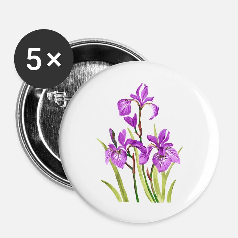 Blumen - Buttons groß 56 mm (5er Pack) - Weiß