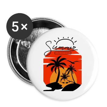 Vacances d’été - Palm Sunset Shirt - Lot de 5 grands badges (56 mm) - blanc - Devant