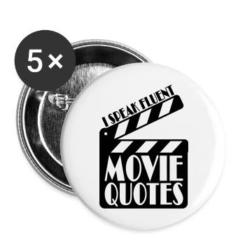 speak fluent movie quotes - Buttons large 2.2''/56 mm (5-pack) - white - Front